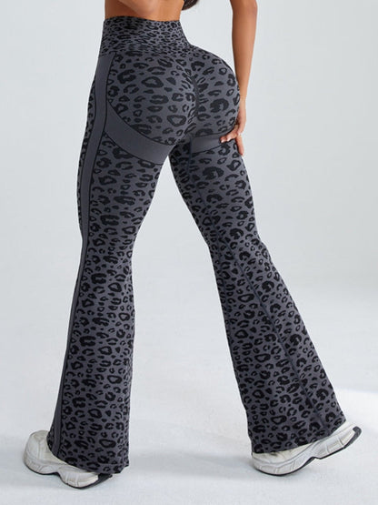 BUYCO Female Seamless Leopard Print Flare Fit Leggings