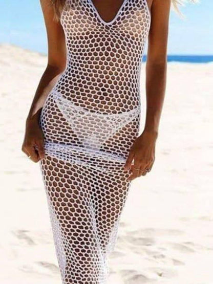 BUYCO Female Fitted Fishnet Beach Cover Up Dress