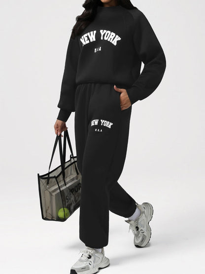 BUYCO Feamle Letters Print  Fleece Hoodie