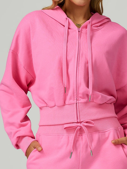 BUYCO Female Feleece Pocket Casual Zipper Hoodie