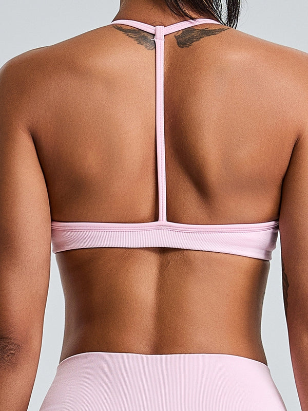 BUYCO Female Ribbed Backless Seamless Sports Bras