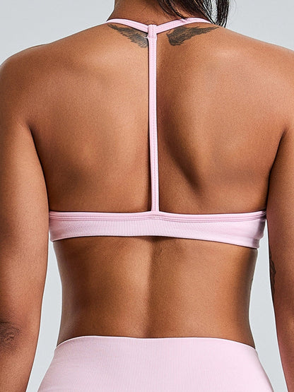 BUYCO Female Ribbed Backless Seamless Sports Bras