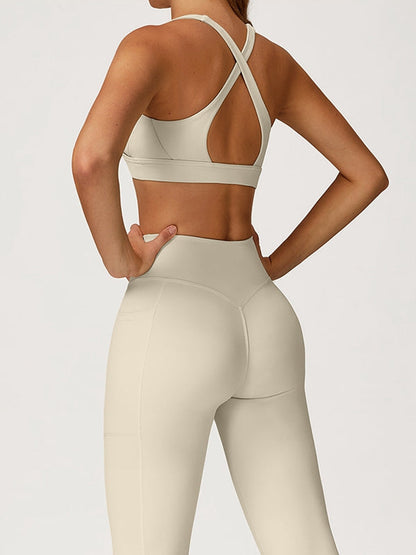 BUYCO Female V Collar Cross Back V shape-waist Tracksuit