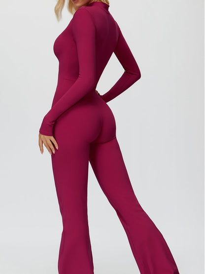 BUYCO Female Fleece Zipper Flare Jumpsuit