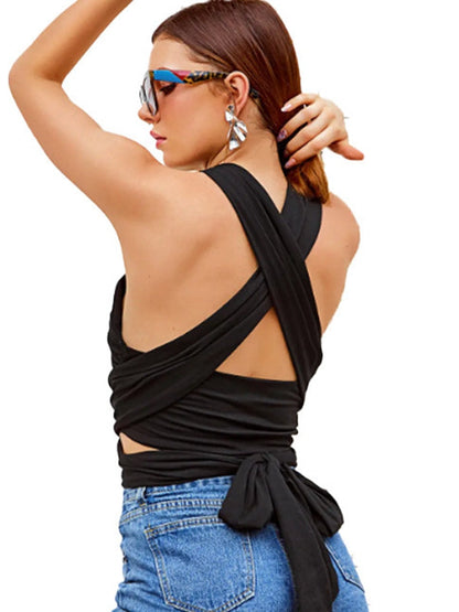 BUYCO Female Cross Back Bow-knot Sports Bras