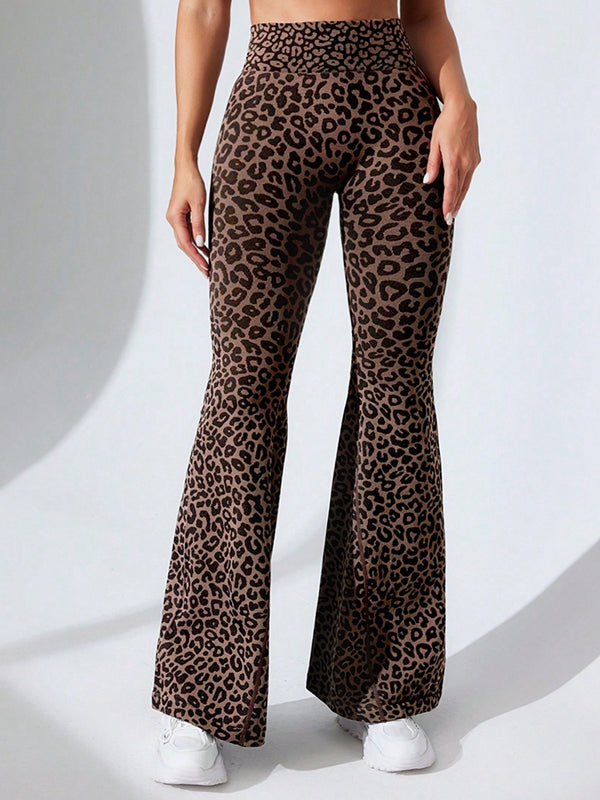 BUYCO Female Leopard Print Flare Leggings