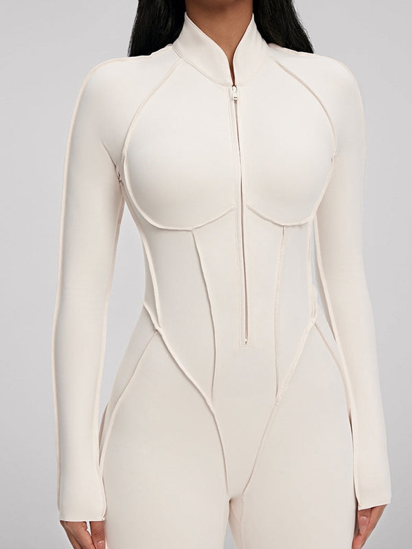 BUYCO Female Fitted Zipper Stitch Performance Jumpsuit