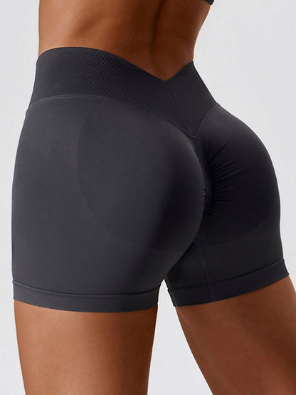 BUYCO Female Fitted Deep V Back Ruched Back Shorts