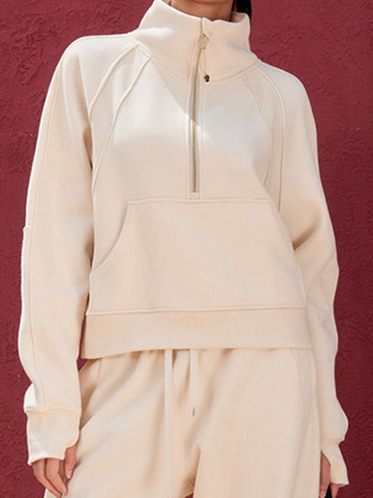 BUYCO Female Pocket Zipper Casual Hoodie