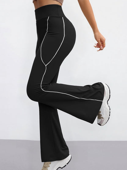 BUYCO Female Contrast Color Stripes Flare Leggings