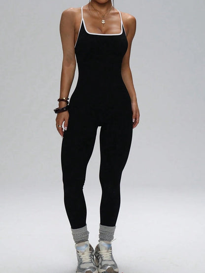 BUYCO Female Contrast Color Cross Back Romper