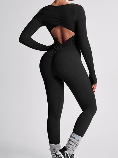 BUYCO Female Backless Ribbed Jumpsuit