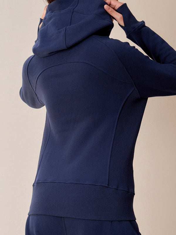 BUYCO Female Pocket Zipper With Hat Jacket