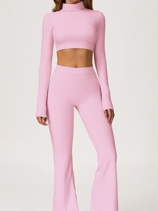 BUYCO Female Backless Stand Collar Flare Tracksuit