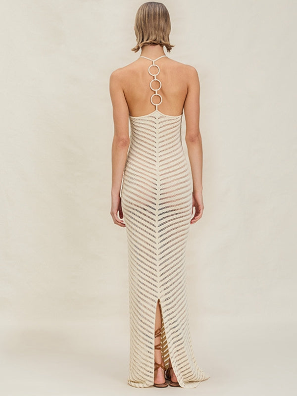 BUYCO Female Fitted Fishnet Backless Cover-up Without Bikini