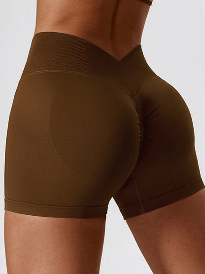 BUYCO Female Fitted Deep V Back Ruched Back Shorts