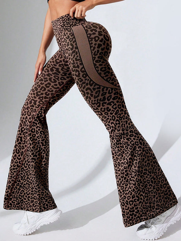 BUYCO Female Leopard Print Flare Leggings