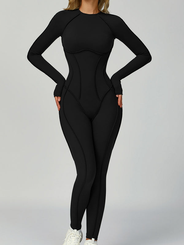 BUYCO Female Heart Backless Long Sleeves Jumpsuit