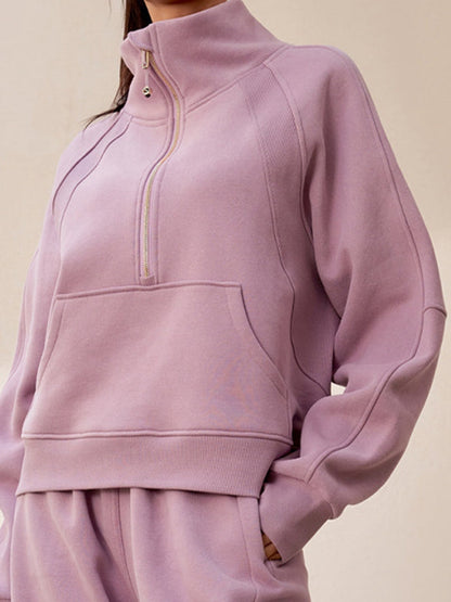 BUYCO Female Pocket Zipper Casual Hoodie