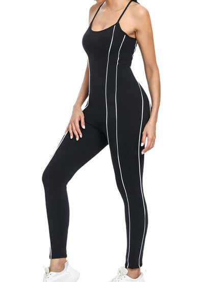 BUYCO Female Contrast Color Stripes Skinny Jumpsuit