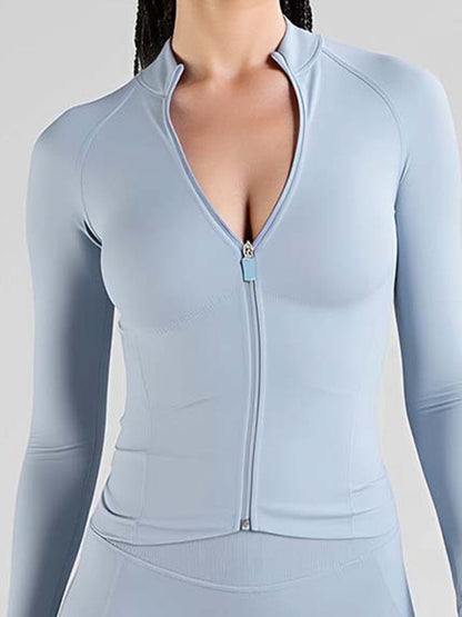 BUYCO Female Basic Zipper Stand Collar Jacket