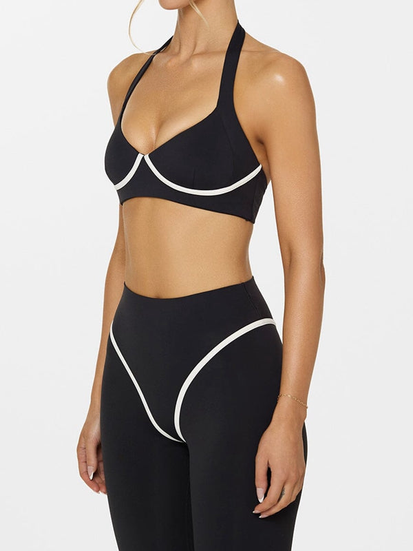 BUYCO Female Stripes Backless Sports Bras