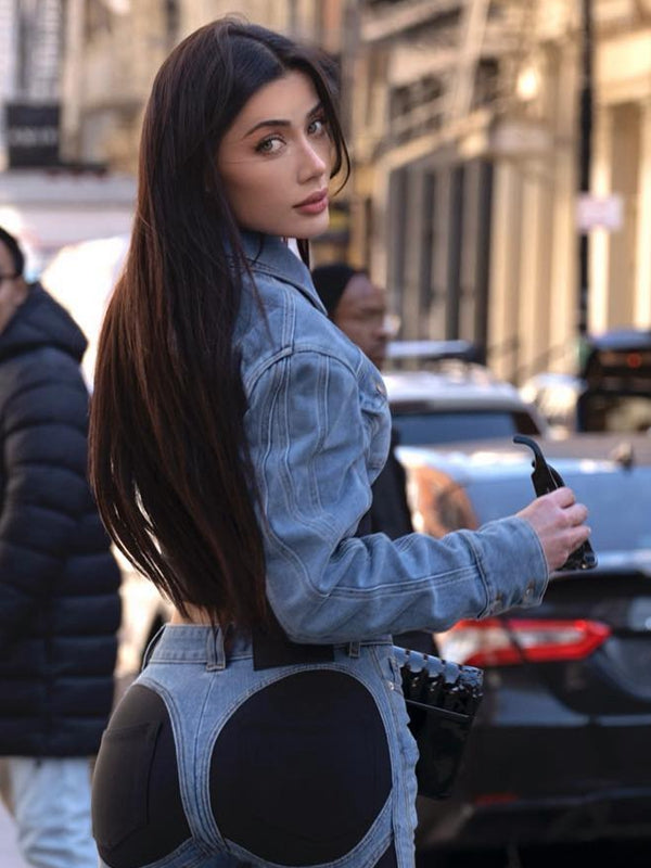 BUYCO Feamle Denim Cropped Jacket