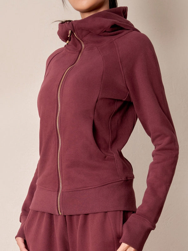 BUYCO Female Pocket Zipper With Hat Jacket