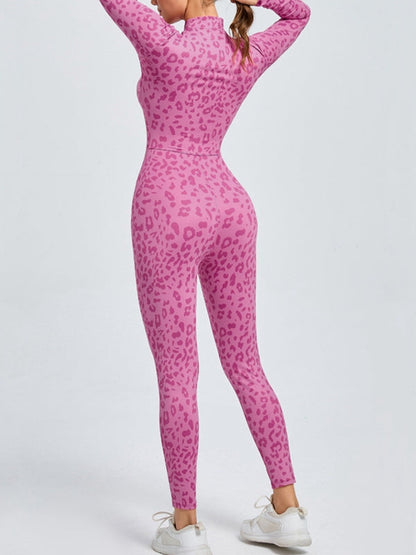 BUYCO Female Leopard Print Zipper Jumpsuit