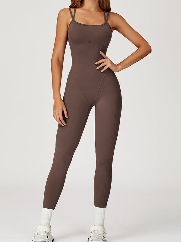 BUYCO Female Fitted Cross Back Flare Jumpsuit