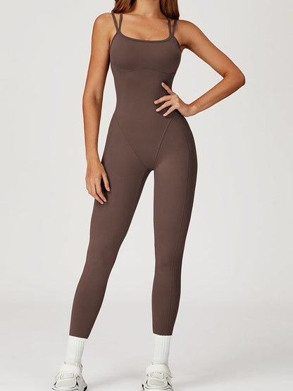 BUYCO Female Fitted Cross Back Flare Jumpsuit