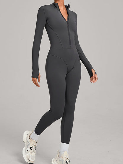 BUYCO Female Fitted Zipper Fleece Jumpsuit