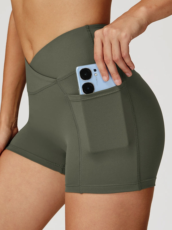 BUYCO Female V shape-waist Pocket Shorts