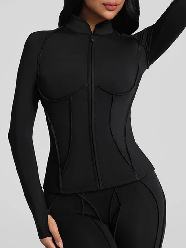 BUYCO Female Super Stylish&Fitted Stitch Performance Zipper Tank