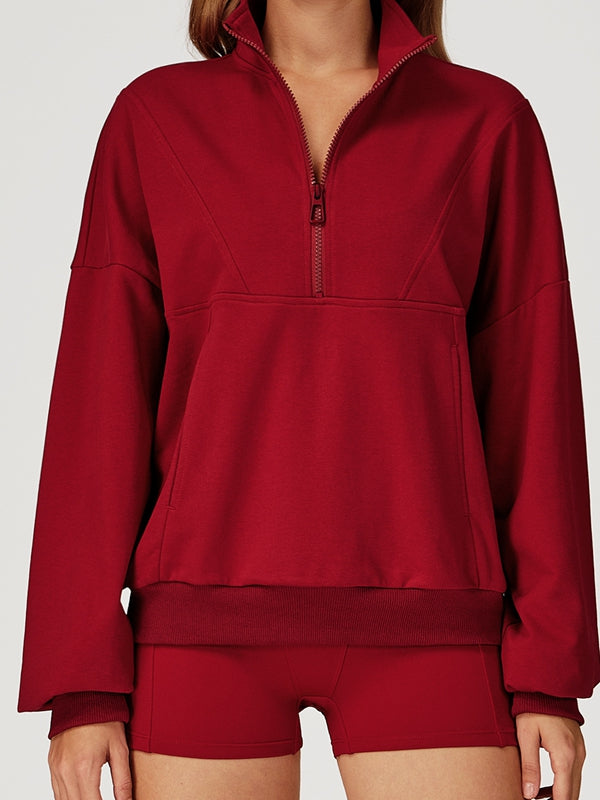 BUYCO Female Zipper Pocket Casual Hoodie