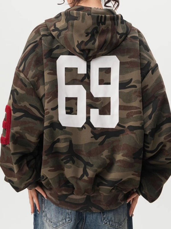 BUYCO Feamle Pocket Camouflage Hoodie