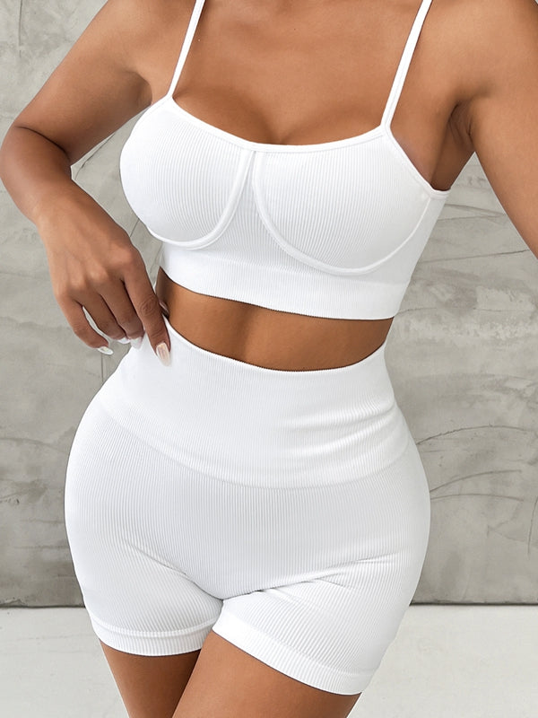 BUYCO Female Ribbed Push-up Short Tracksuit