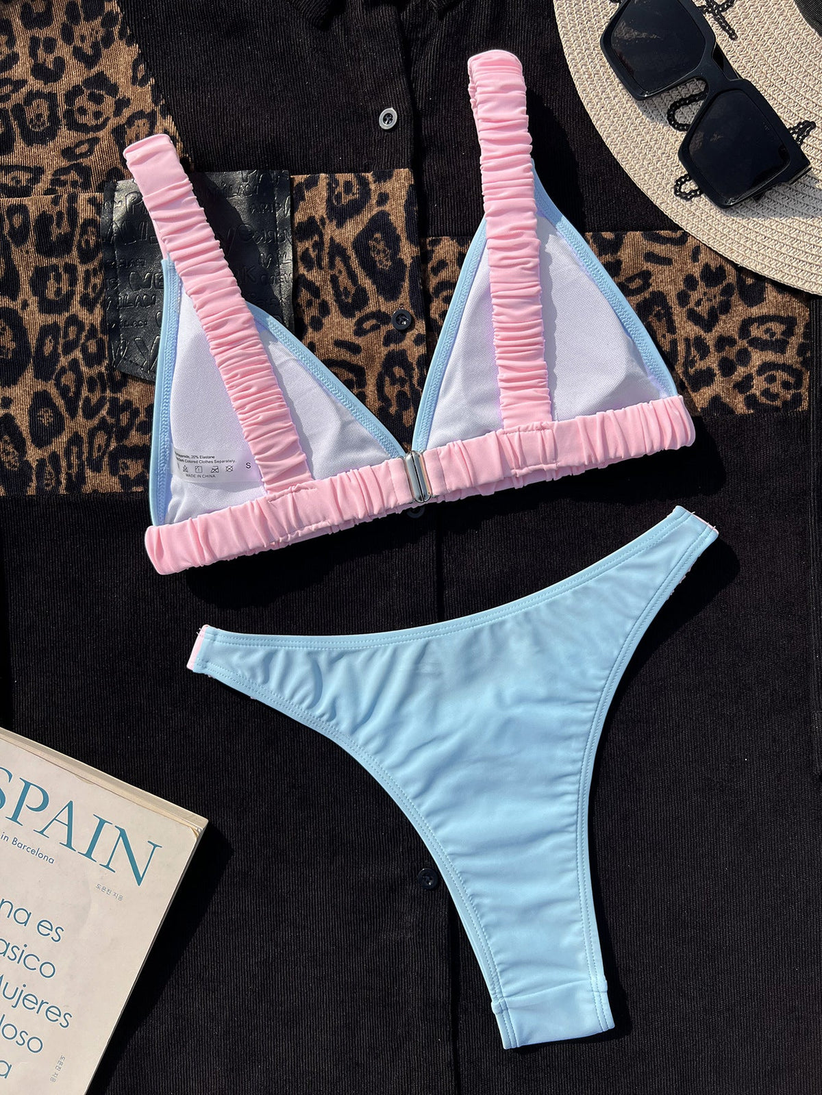BUYCO Female Fitted Contrast Color Bikini Set