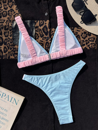 BUYCO Female Fitted Contrast Color Bikini Set