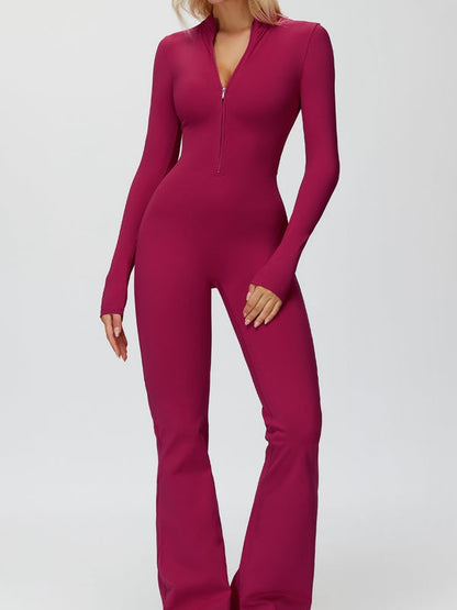 BUYCO Female Fleece Zipper Flare Jumpsuit