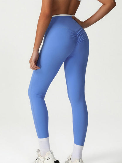 BUYCO Female Fitted Contrast Color Stripe Cross Back Sports Bras