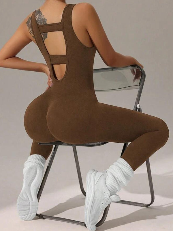 BUYCO Female Fitted Backless Hollow Out Jumpsuit