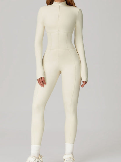 BUYCO Female Fitted Zipper Corset Fleece Jumpsuit