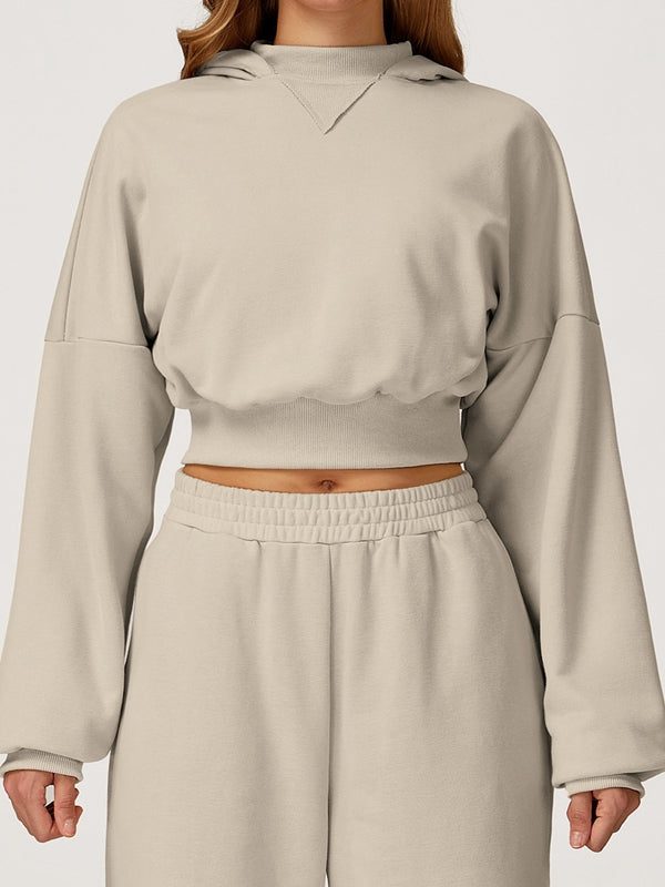 BUYCO Female Cropped With Hat Casual Hoodie