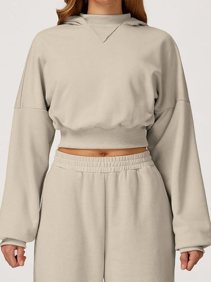 BUYCO Female Cropped With Hat Casual Hoodie