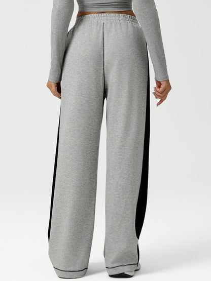 BUYCO Female Contrast Color Stripes Pocket Pants