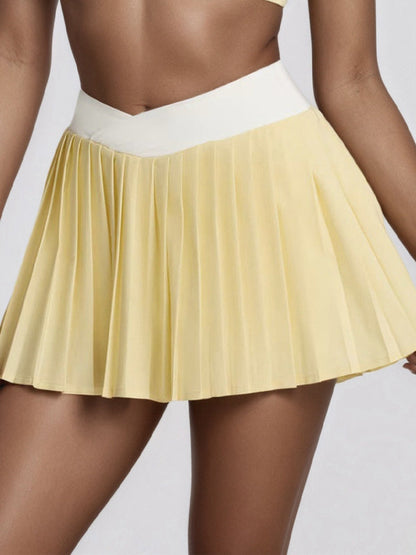 BUYCO Female Contrast Color Twist 2 in 1  V Shape Waist Skirt