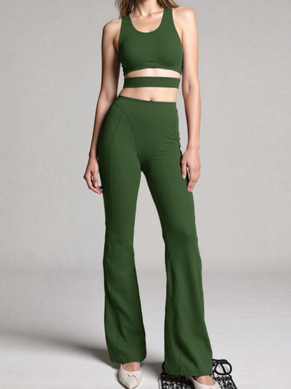 BUYCO Female Fitted Hollow Out Push-up Flare Tracksuit