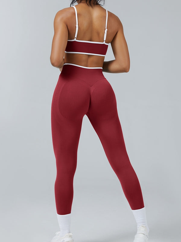 BUYCO Female Stripes Seamless High-rise Short Tracksuit