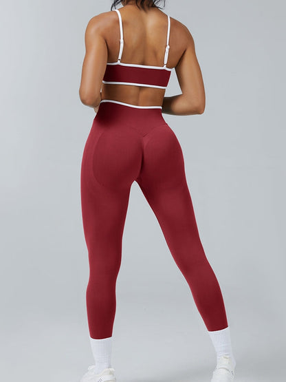 BUYCO Female Stripes Seamless High-rise Short Tracksuit